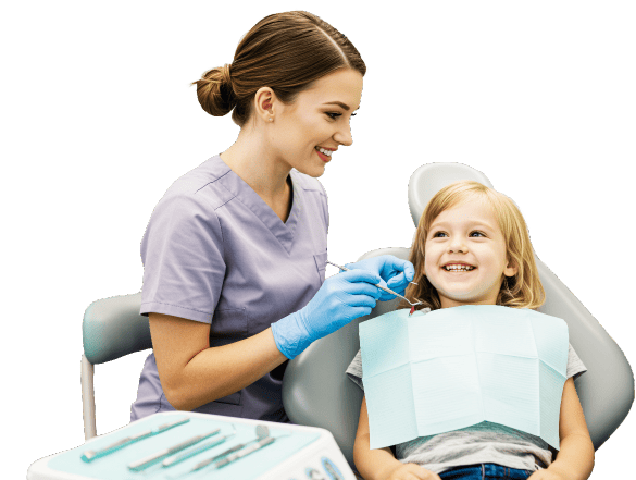 Hapvida Odonto: Tabela de Preços e Contratação 2026 1 Dentista atendendo criança sorrindo - Banner Oficial Hapvida Odonto Tabela 2026 com cobertura completa para limpeza, canal e urgência.