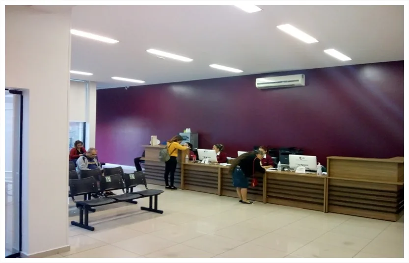 Recepção da Documenta, centro de diagnóstico por imagem da rede Hapvida em Bauru