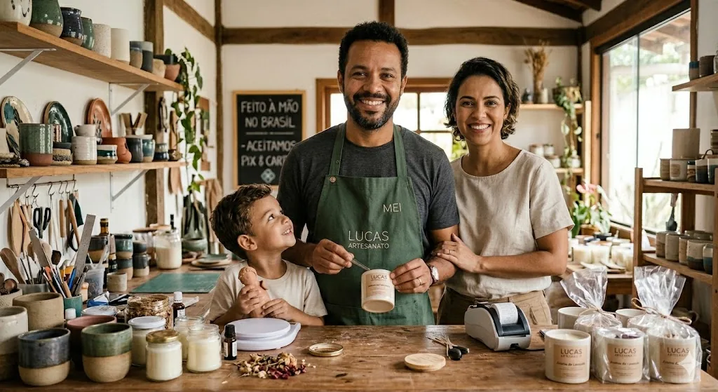 Casal empreendedor de pequeno negócio MEI com plano de saúde Hapvida empresarial