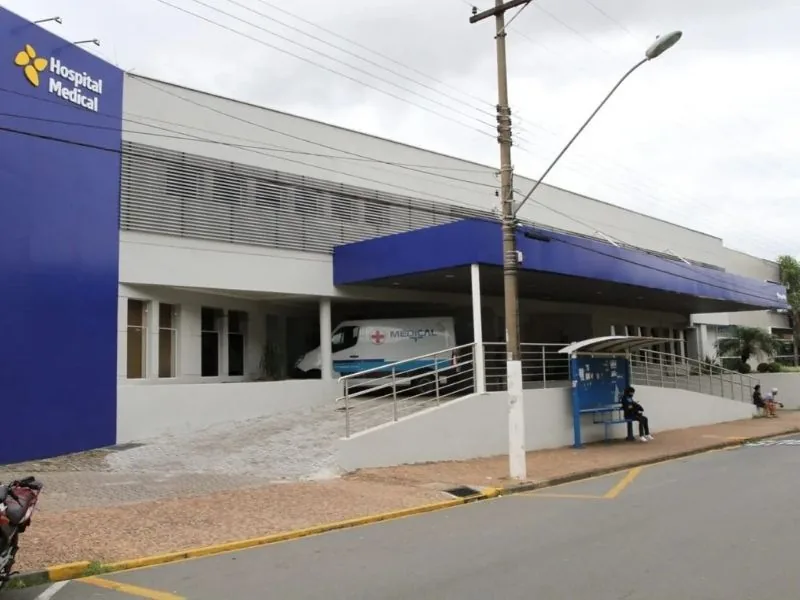 Fachada do Hospital e Maternidade Medical, rede própria Hapvida em Limeira, na Av. Ana Carolina de Barros Levy, 124, com pronto-socorro 24h, maternidade e UTI